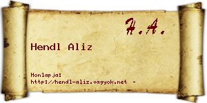 Hendl Aliz névjegykártya