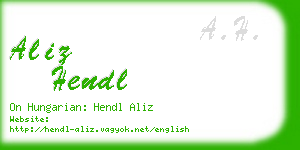 aliz hendl business card